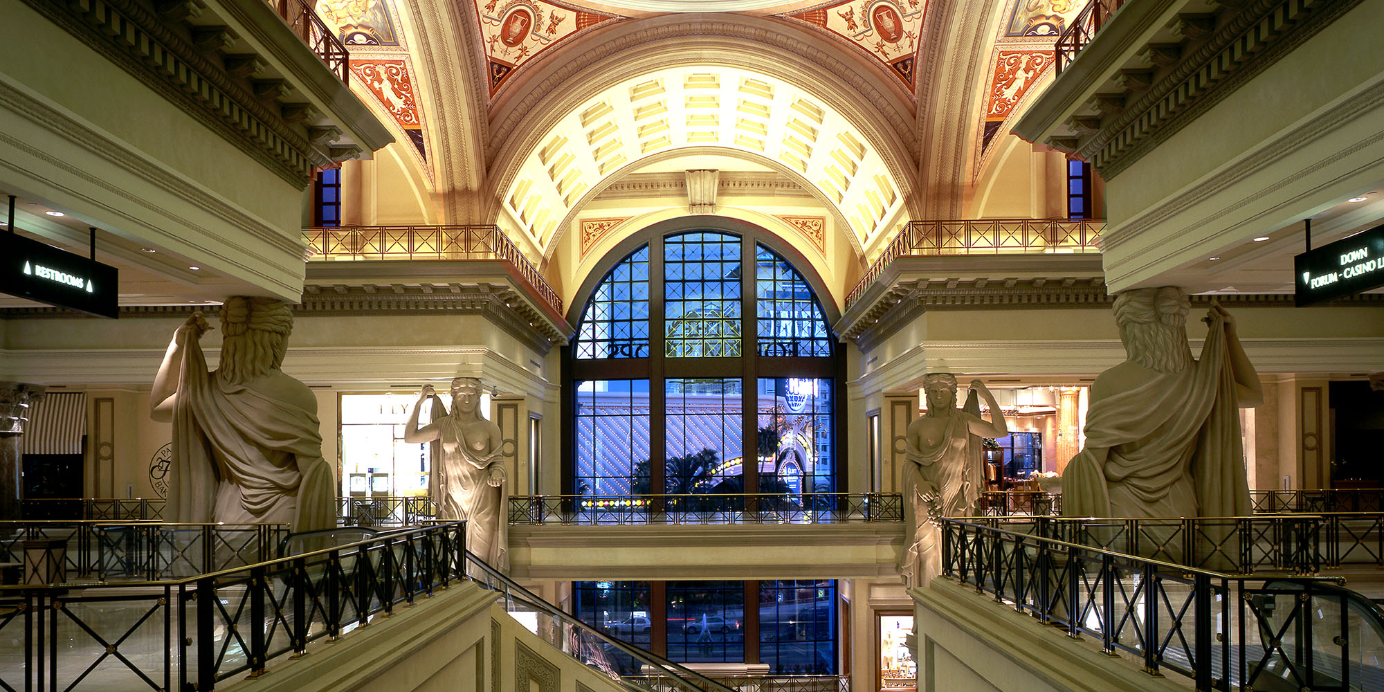 Entrance to the Caesars Forum Shops shopping mall Las Vegas Nevada